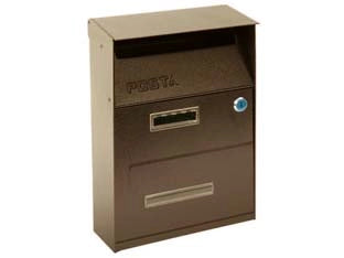 CASSETTA POSTALE PORTARIVISTE PER ESTERNI MARRONE  cm.21,5x10,5x33h.  colore marrone    QUALITY