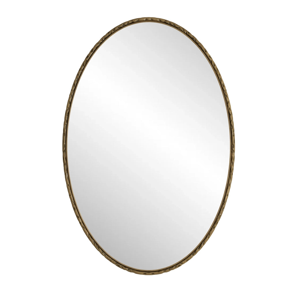 SPECCHIO OVALE DA PARETE 110x75 cm Oro Vetro Ferro MDF