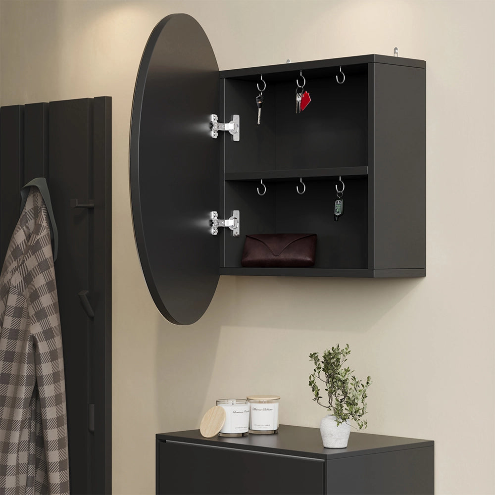 Vicco Specchio contenitore bagno Antracite 60 x 60 cm con 2 scomparti