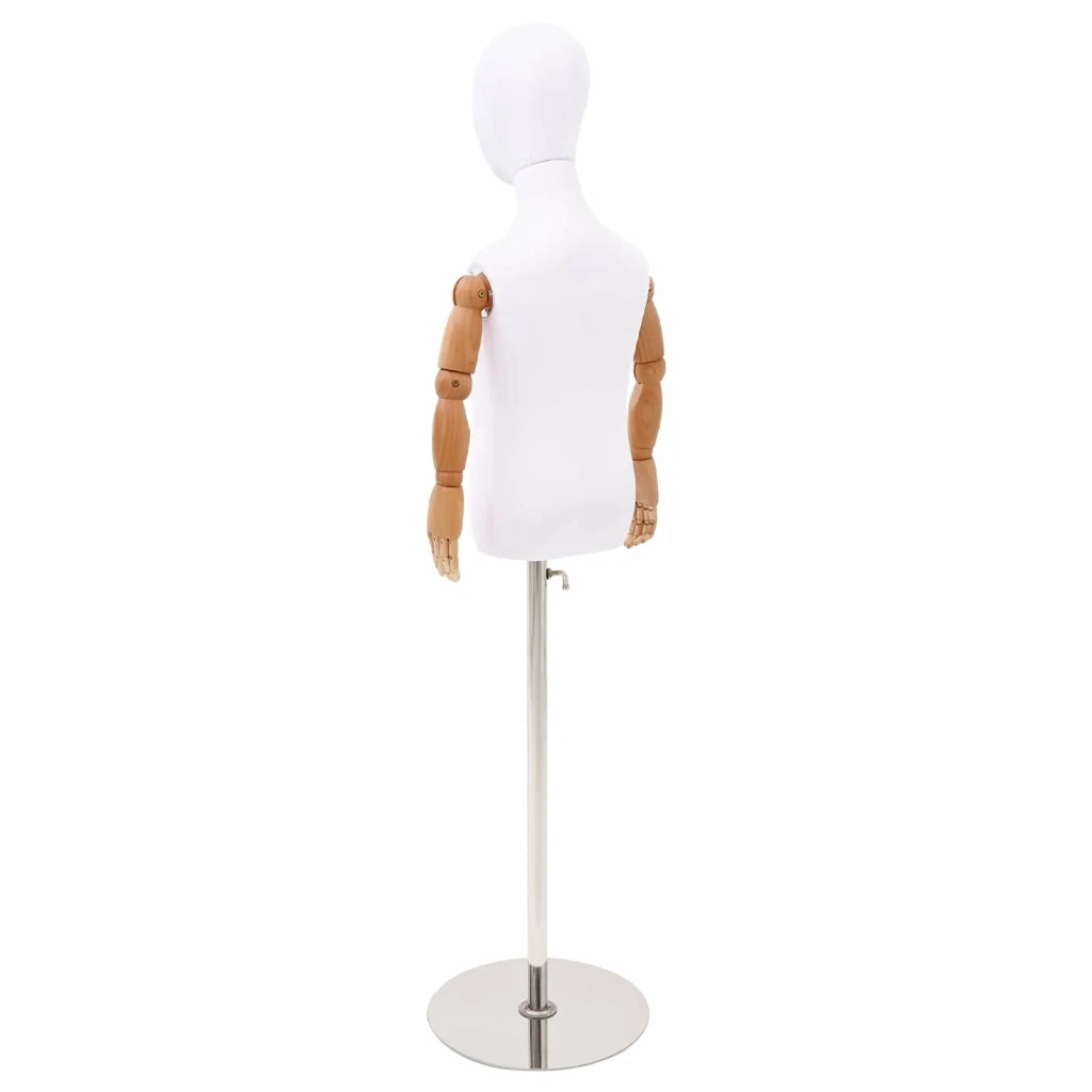 Manichino Regolabile 120-150 cm con Base Unisex PP Bianco 42041707