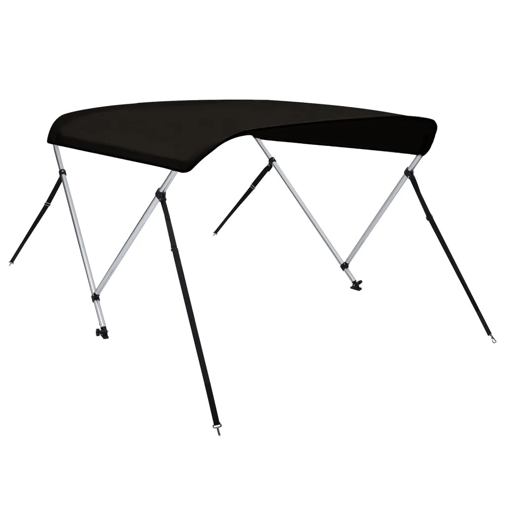 Bimini di Prua con Tendalino 2 Archi Nero 180x130x110 cm 94796