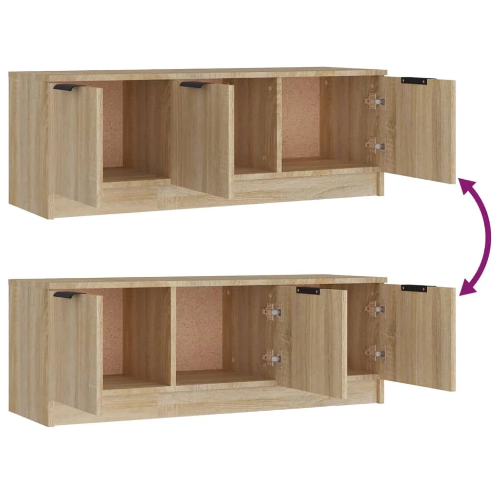 Mobile TV multimediale mensola TV credenza mobile TV sala da pranzo soggiorno camera da letto rovere Sonoma 102 x 35 x 36,5 cm legno ingegnerizzato marrone 02_0027435