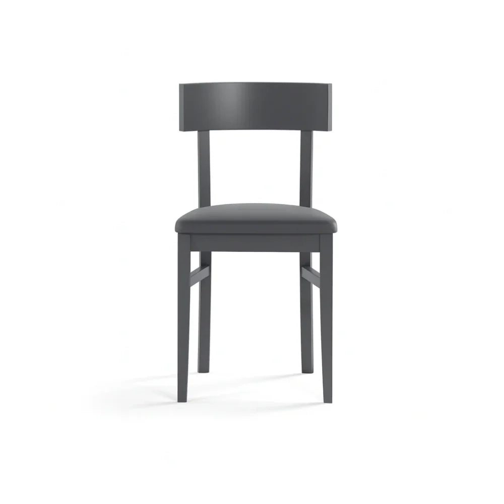 Set di 2 sedie da pranzo imbottite in legno grigio scuro Zaira con struttura in legno facili da pulire Made in Italy | Duzzle