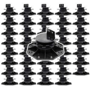 Set 40 supporti per pavimenti galleggianti, Altezza regolabile 33-64mm Max 2700 kg, Piedini Decking
