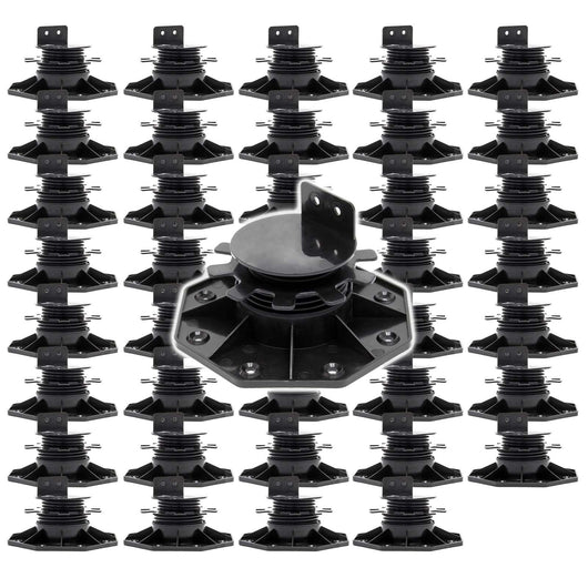 Set 40 supporti per pavimenti galleggianti, Altezza regolabile 33-64mm Max 2700 kg, Piedini Decking