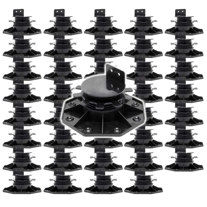 Set 40 supporti per pavimenti galleggianti, Altezza regolabile 33-64mm Max 2700 kg, Piedini Decking