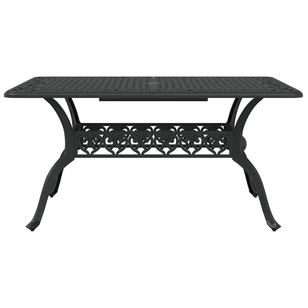 Tavolo da Giardino Nero 150x90x72 cm in Alluminio Pressofuso 4002804