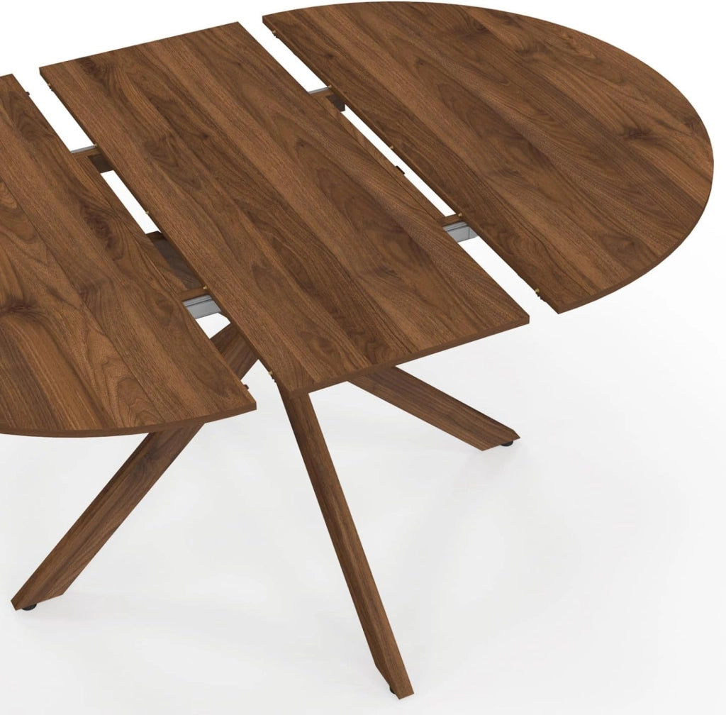 Tavolo da pranzo allungabile rotondo Alix 4-8 Persone piede ragno Noce 110-150 cm