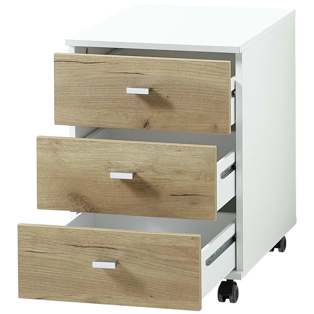 Germania Schedario e Ruote Altino 40x48,9x56,9cm Rovere Navarra Bianco 426459