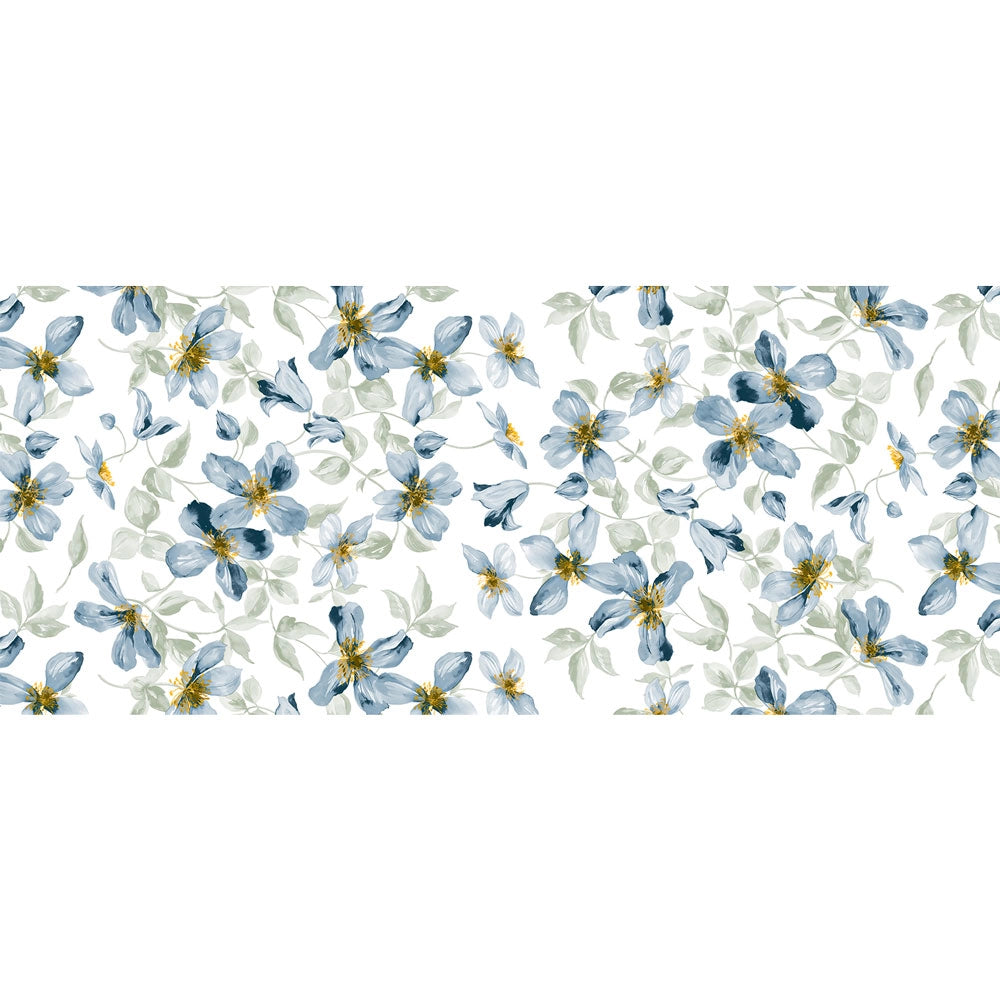 TOVAGLIATO fantasia fiori blu 'PTEX-R' art. 4U3/01  - BONITA