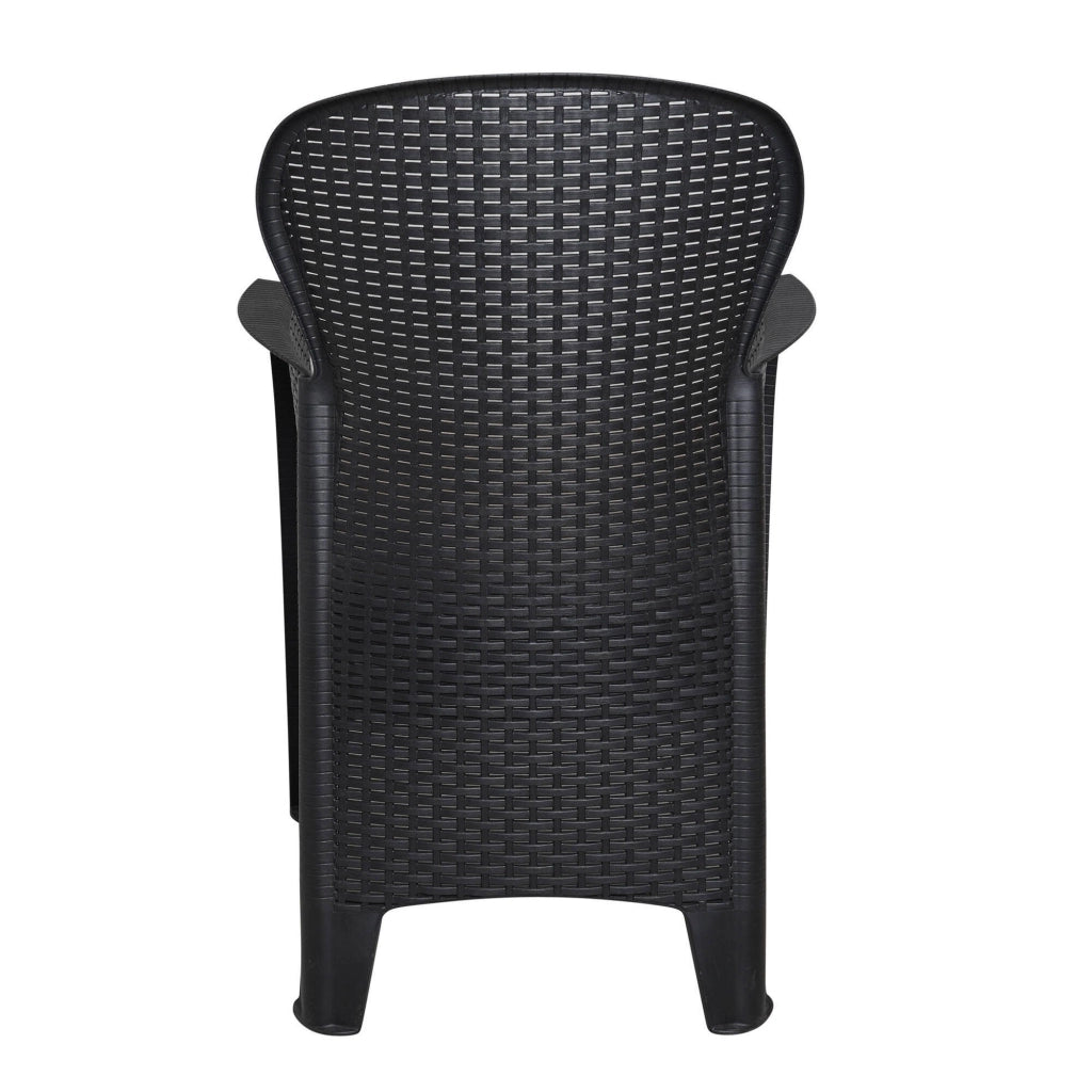 Set di 2 sedie da esterno Amilton, Seduta da giardino, Per indoor o outdoor, Con braccioli, Made in Italy, 59x57 h86 cm, Antracite