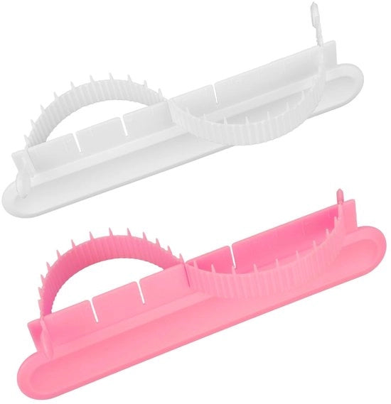 Set di Decorazione per Torta - 2 Pezzi - Righello Regolabile - Accessorio da Cucina in Plastica - 17,5x4,2cm - Decorazione per Torta