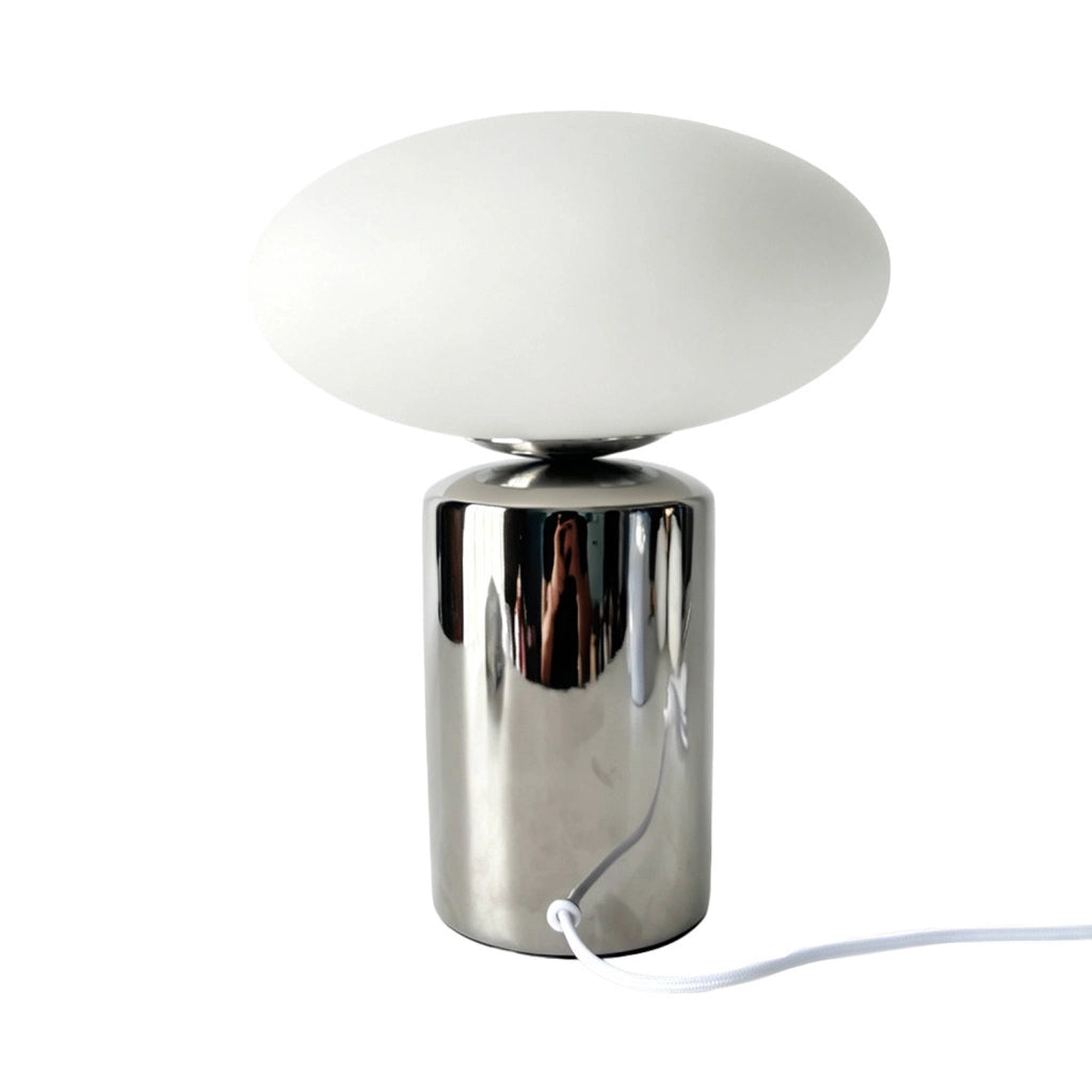Lampada da tavolo per interni in ceramica e vetro, ø25,5 cm, grigio