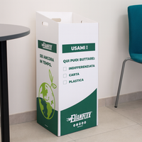 Ecobox raccolta differenziata in cartone automontante con maniglie 38x38x80 cm DH