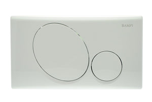 Placca di comando bianca 2 tasti per cassetta incasso modelli Andromeda e Crux Vega Bampi