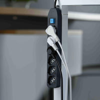 Multipresa elettrica 6 posti bipasso Schuko con interruttore luminoso cavo 1,5 m colore nero