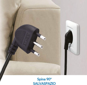 Multipresa elettrica 6 posti bipasso Schuko con interruttore luminoso cavo 1,5 m colore nero