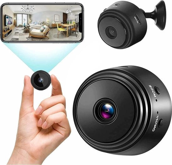 Camera di sorveglianza HD 1080p mini con connessione Wi-Fi, visione notturna e rilevamento movimento