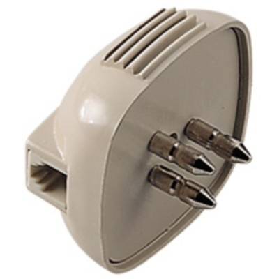 Spina telefonica tripolare tipo Telecom con presa modulare plug 6/4 c