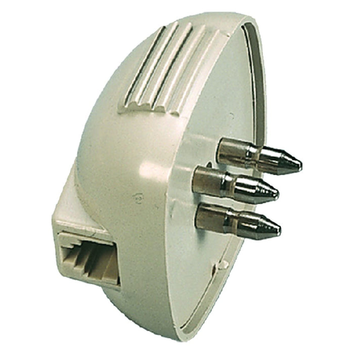 Spina telefonica tripolare tipo Telecom con presa modulare plug 6/4 c