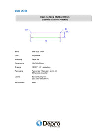 Coprifilo bianco R6 in MDF liscio 70x10 mm lunghezza 240 cm confezione 10 pezzi