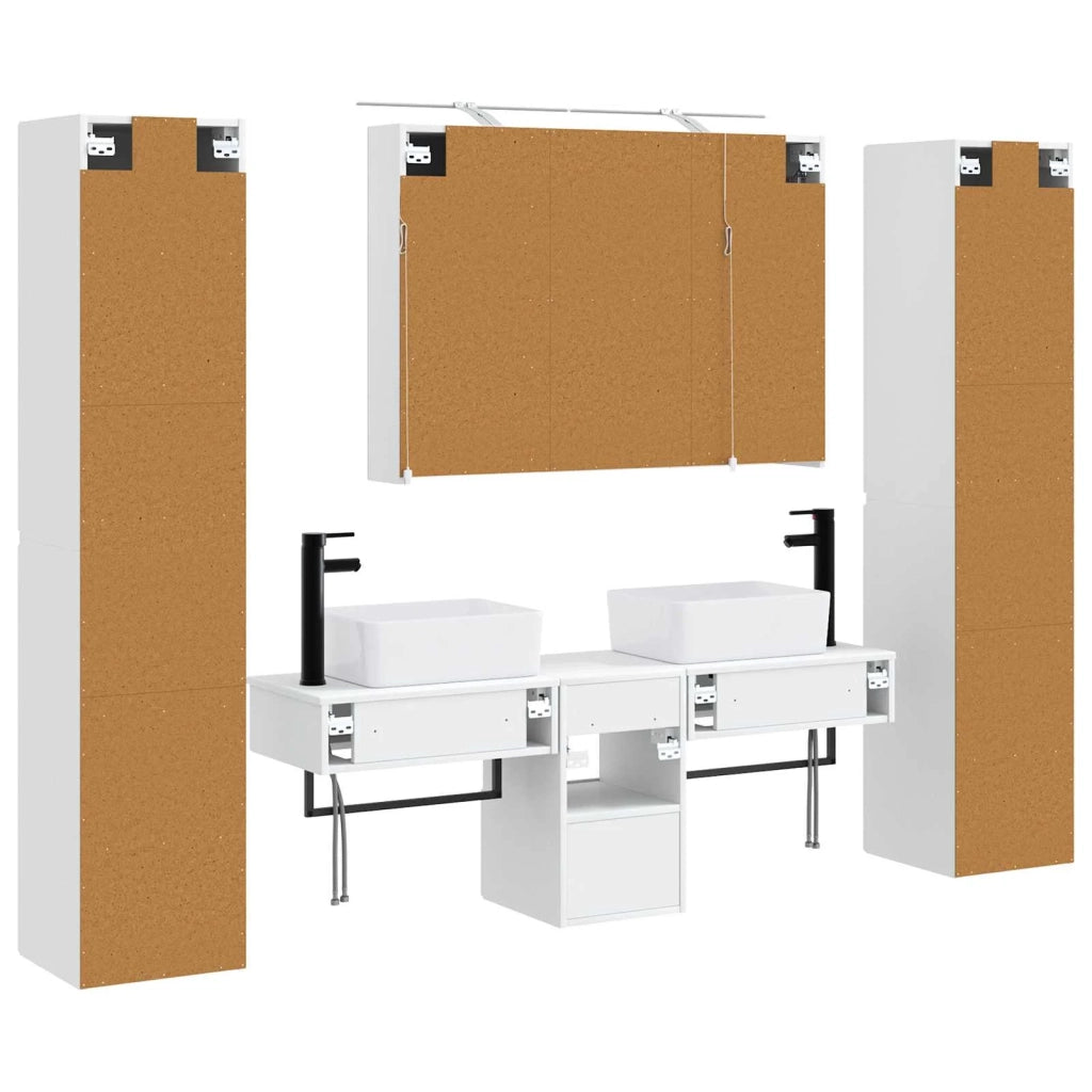 Set di mobili per il bagno 6 pcs Bianco 3407191