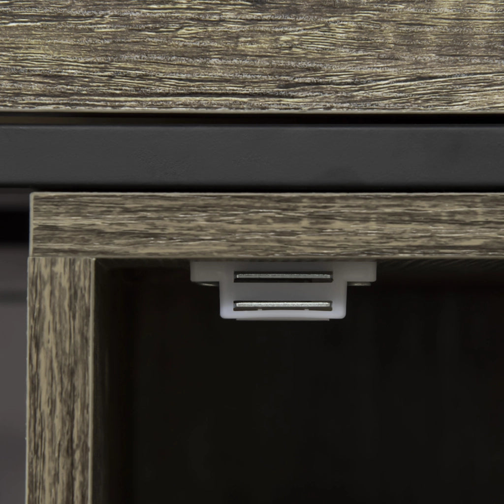 EasyComfort Carrello da Cucina Portavivande con Cassetto, Mensole, Armadietto e 4 Ruote, Legno Truciolare, 60x50x84.5cm, Quercia
