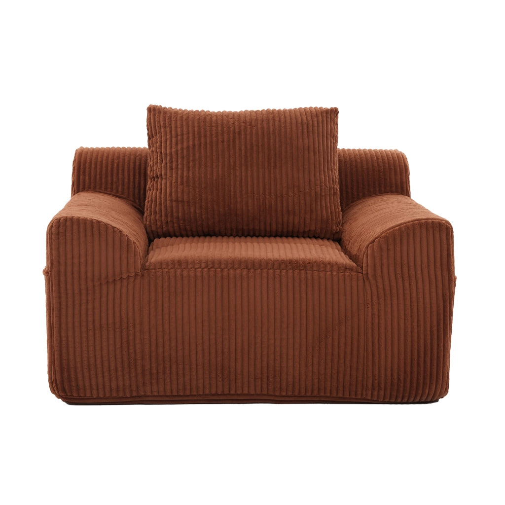 Poltrona Relax Oversize ¨C MINIMAL ¨C Velluto a Coste, Cuscino, Tasche Laterali