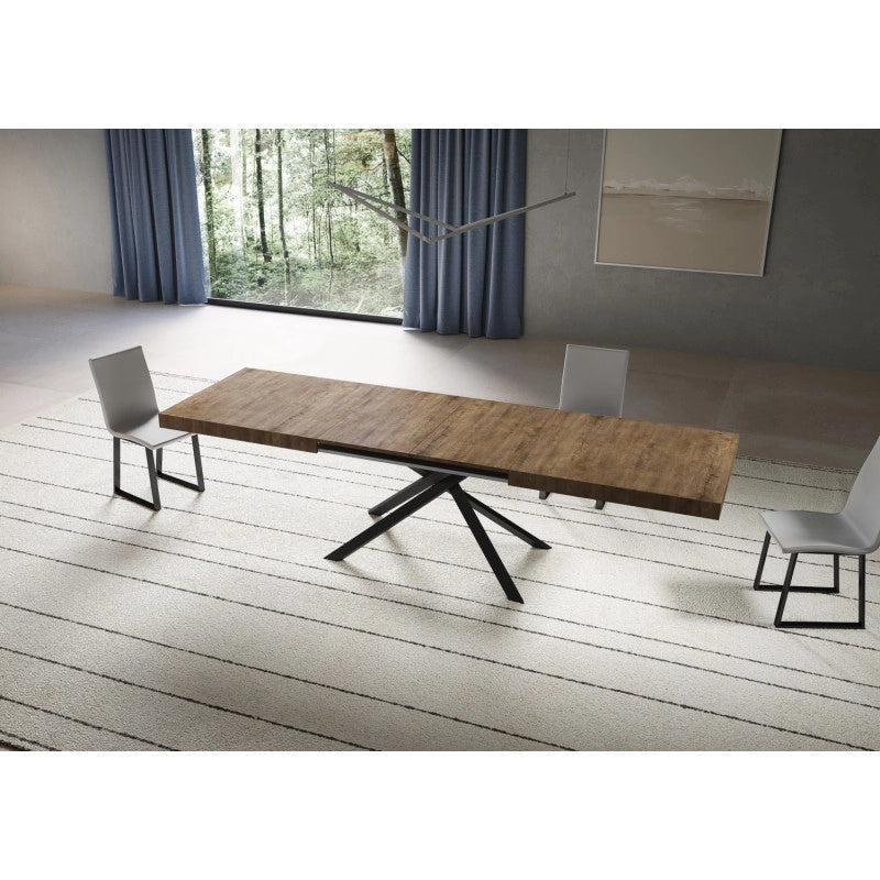 Tavolo allungabile 200/460x90 cm Niket telaio Antracite - Noce