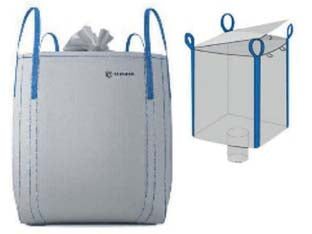 SACCONE IN POLIPROPILENE VALVOLA DI SCARICO+ BOCCA CARAMELLA- - cm.91x91x120 - portata kg.1500 - 5 pezzi T-REX