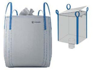 SACCONE IN POLIPROPILENE VALVOLA DI SCARICO+ BOCCA CARAMELLA- - cm.91x91x120 - portata kg.1500 - 5 pezzi T-REX