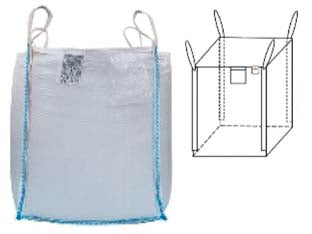 SACCONE IN POLIPROPILENE FONDO CHIUSO E BOCCA APERTA- - cm.90x90x120 - portata kg.1500 - 5 pezzi T-REX