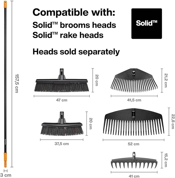 MANICO PER SCOPE E RASTRELLI PER FOGLIE SOLID  lunghezza mm.1600 (135001)    FISKARS