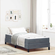 Letto a molle con materasso Grigio scuro 100 x 200 cm Tessuto 3398672