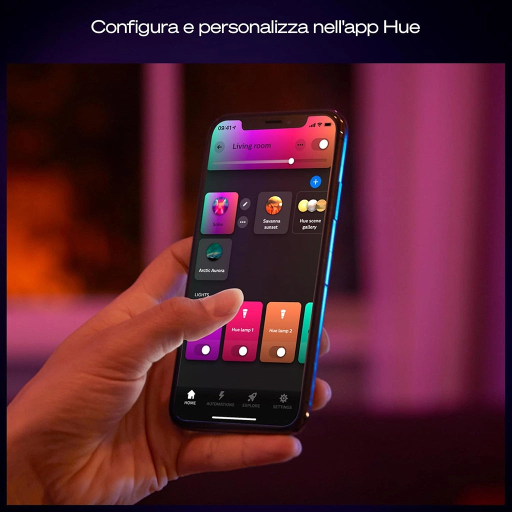 Philips Hue Devote Pannello Smart LED, White and Color Ambiance, Rotondo, diametro 43 cm, 23W, 2900 Lumen, Cornice bianca, Illuminazione degli spazi interni