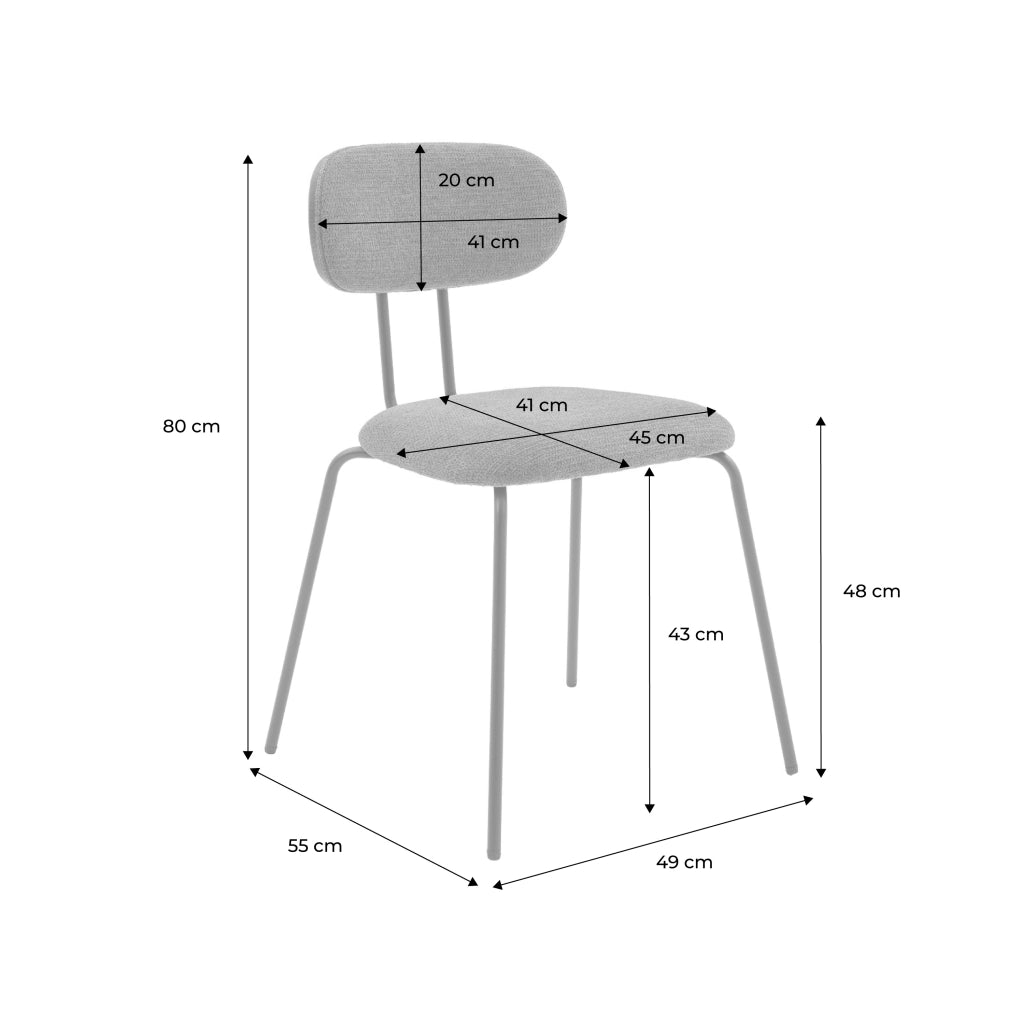 Set 2 sedie in legno tinto noce e tessuto idrorepellente , bianco