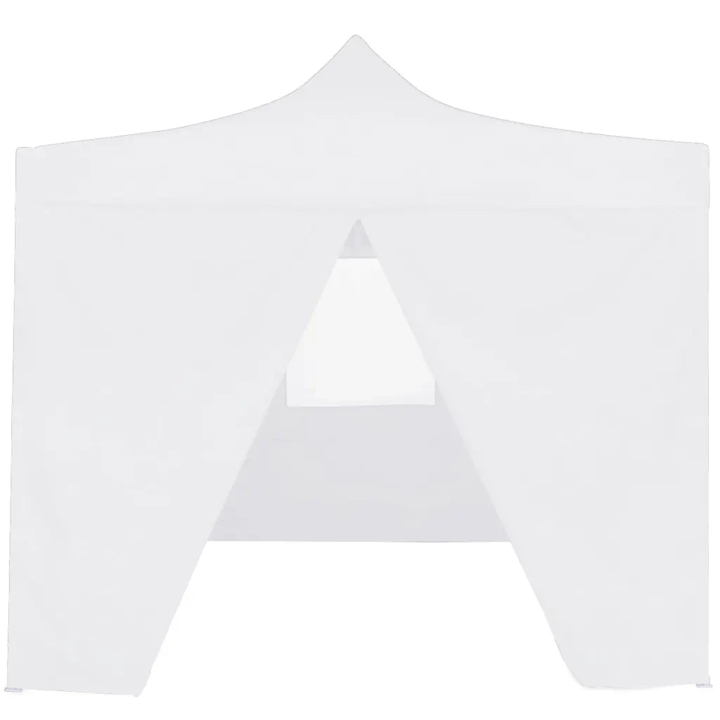 Gazebo Professionale Pieghevole 4 Pareti 3x3 m Acciaio Bianco 48861