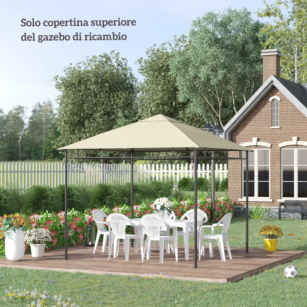Tetto Gazebo 3x3m ¨C zephmum ¨C Poliestere Crema