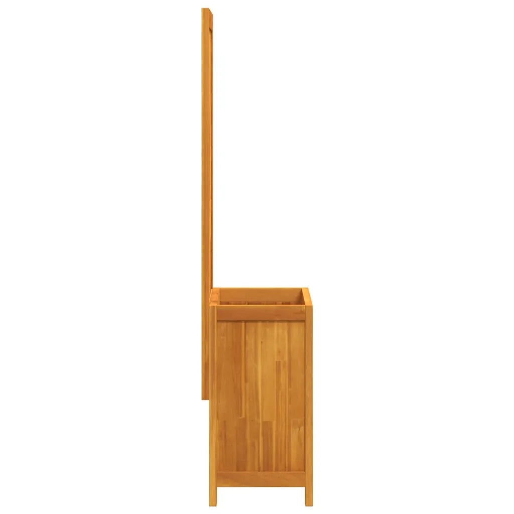 Fioriera | Cassetta per fiori | Vaso con Traliccio 55x29,5x132 cm Legno Massello di Acacia