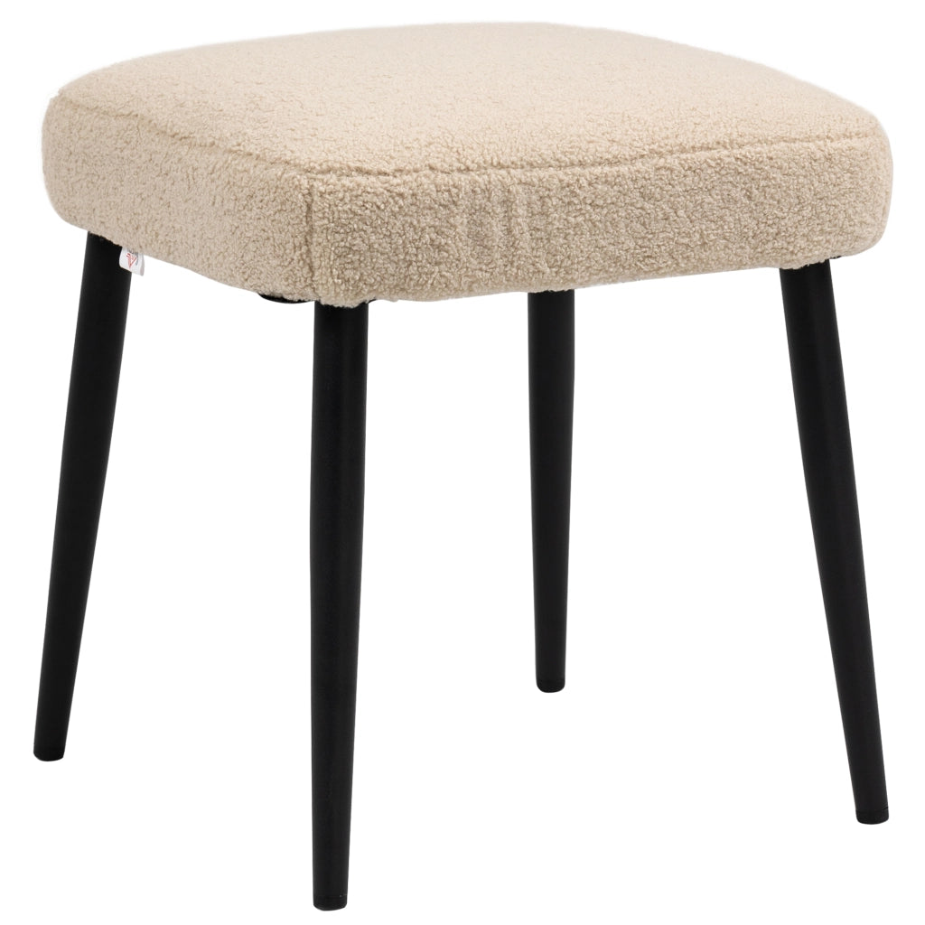 Pouf imbottito Sgabello multifunzione per salotto e camera con seduta morbida in poliestere Beige