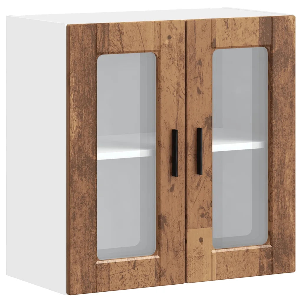 Pensile da Cucina | Mobile da Cucina con Porta in Vetro Porto Legno Vecchio