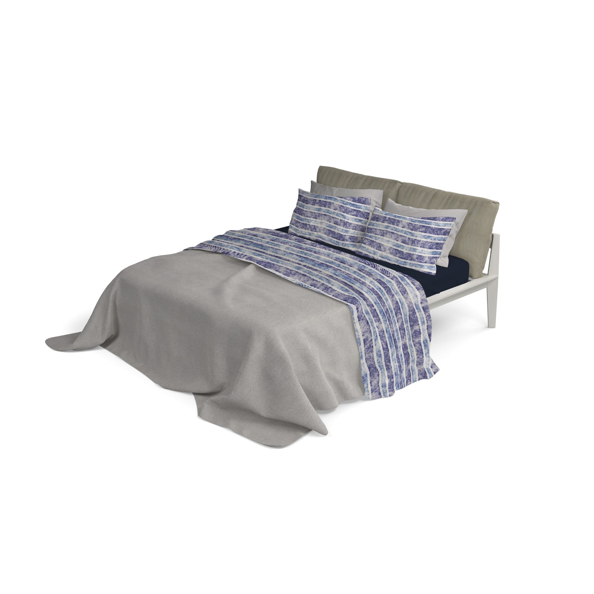 Set Lenzuola Singolo con Stampa Sopra Sotto e Federe Jeans Stripes