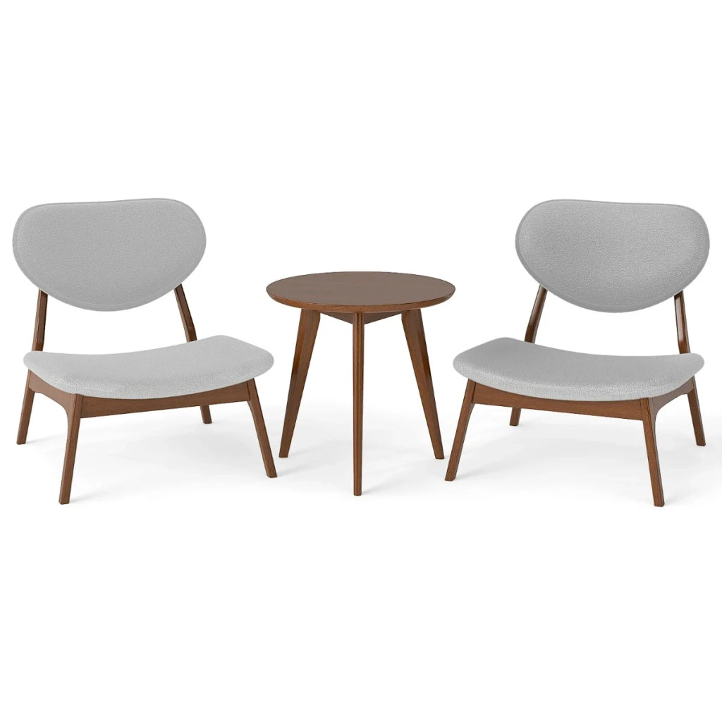Set di 2 poltrone e tavolino 73 x 71,5 x 73 cm massimo comfort moderno in legno massello grigio 20_0017257