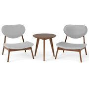 Set di 2 poltrone e tavolino 73 x 71,5 x 73 cm massimo comfort moderno in legno massello grigio 20_0017257