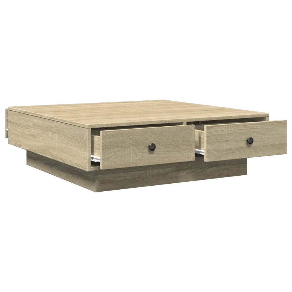 Tavolino da Salotto-Tavolino da soggiorno-Tavolo Rovere Sonoma 90x90x28 cm Legno Multistrato 174652