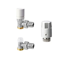 VALVOLA TERMOSTATICA E DETENTORE AD ANGOLO PER TUBO RAME O POLIETILENE- 1/2- RBM- pezzi 1