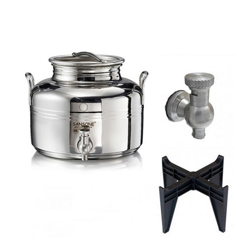 BIDONCINO IN ACCIAIO INOX SANSONE CON RUBINETTO E PIEDI IN PLASTICA- lt. 2- FF- pezzi 1
