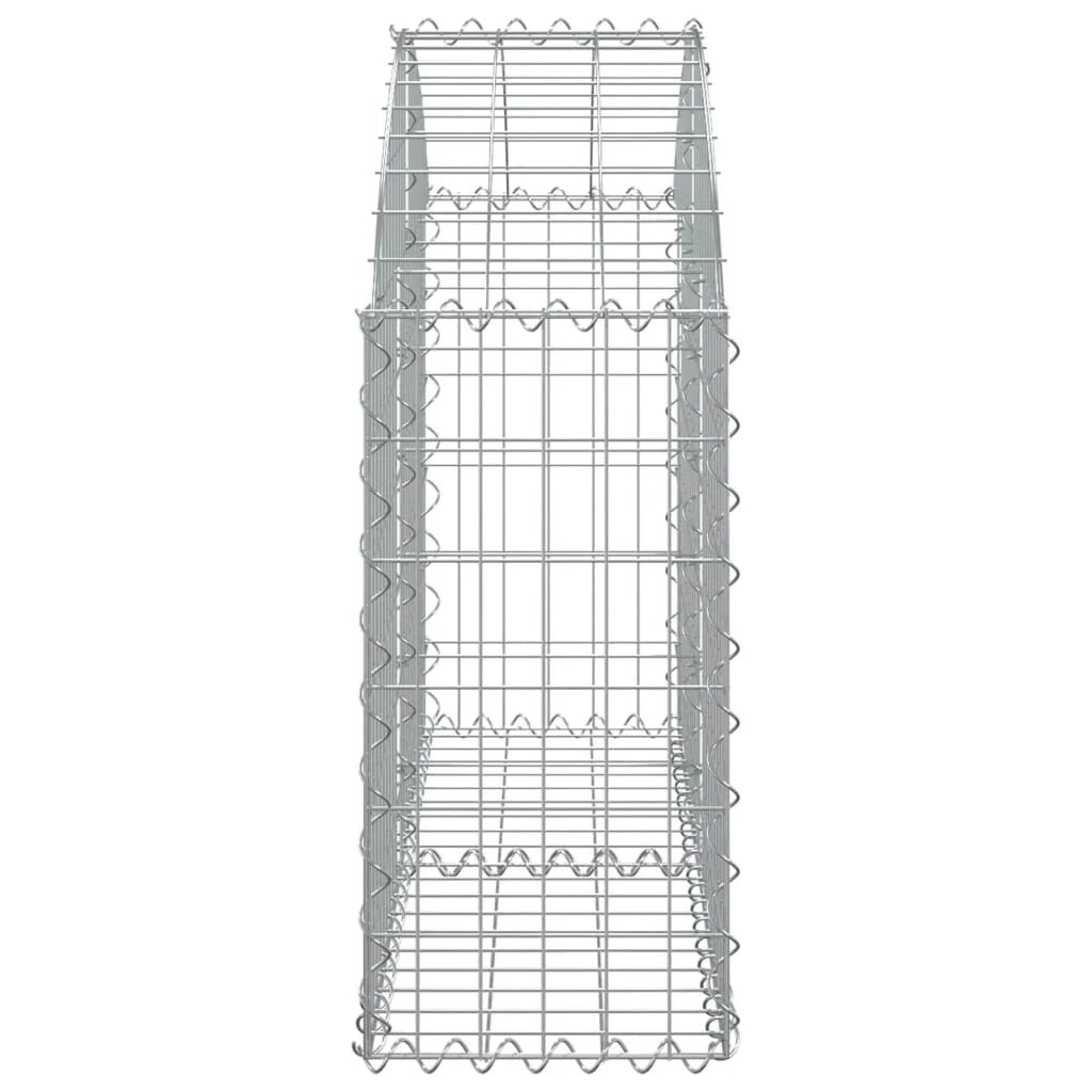 Gabbione recinto a gabbia muro di contenimento ad arco 100 x 30 x 60/80 cm ferro zincato argento 02_0039958