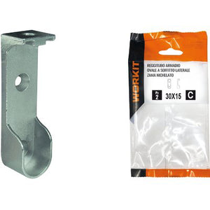 REGGITUBO ARMADIO OVALE A SOFFITTO SELF WORKIT - LATERALE ZAMA NIC TUBO MM 30X15 CF=PZ 2- 3 confezioni