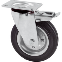 RUOTA INDUSTRIALE GIREVOLE IDEAL STAR C/FRENO 80 mm - portata 60 kg - IDEAL STAR